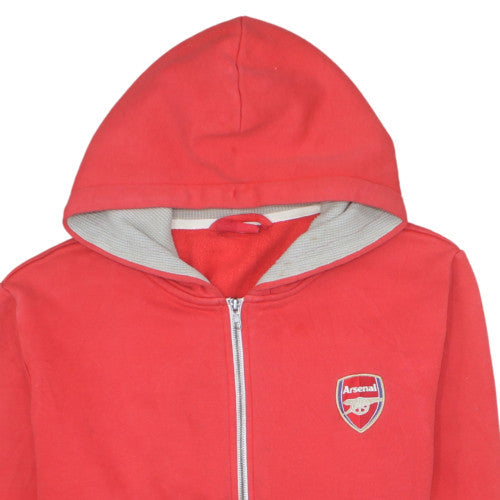 Arsenal Men Red Full Zip Hoodie L Cotton Blend Football Fanwear