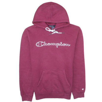 Champion Men's Red Pullover Hoodie Medium Logo Fleece Sweatshirt