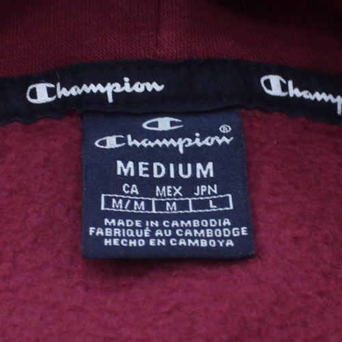 Champion Men's Red Pullover Hoodie Medium Logo Fleece Sweatshirt