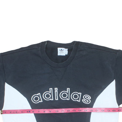 Adidas Women Black White Crew Neck Pullover Sweatshirt XS