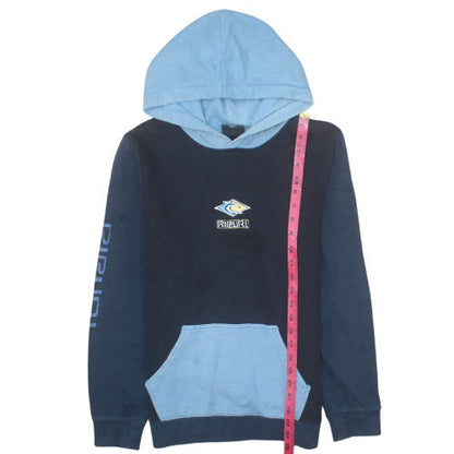 Rip Curl Teens Blue Colourblock Pullover Hoodie Size 14 L Cotton Blend
