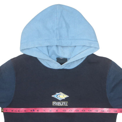 Rip Curl Teens Blue Colourblock Pullover Hoodie Size 14 L Cotton Blend