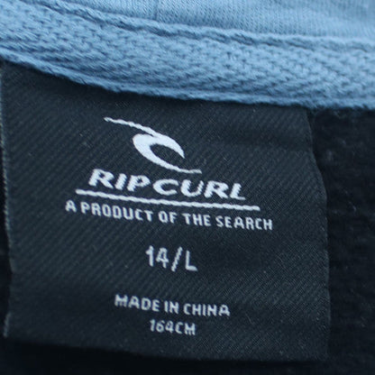 Rip Curl Teens Blue Colourblock Pullover Hoodie Size 14 L Cotton Blend
