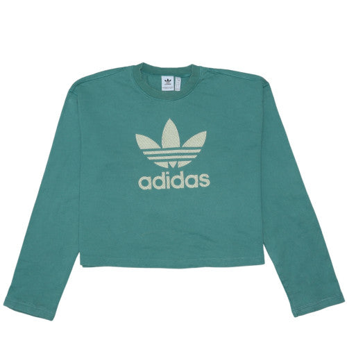 Adidas Women’s Green Cropped Logo Sweatshirt Size 8