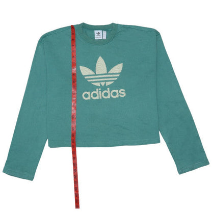 Adidas Women’s Green Cropped Logo Sweatshirt Size 8