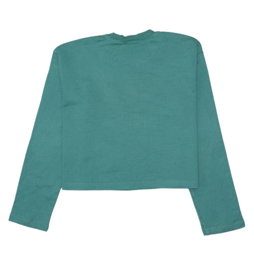 Adidas Women’s Green Cropped Logo Sweatshirt Size 8