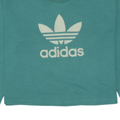 Adidas Women’s Green Cropped Logo Sweatshirt Size 8