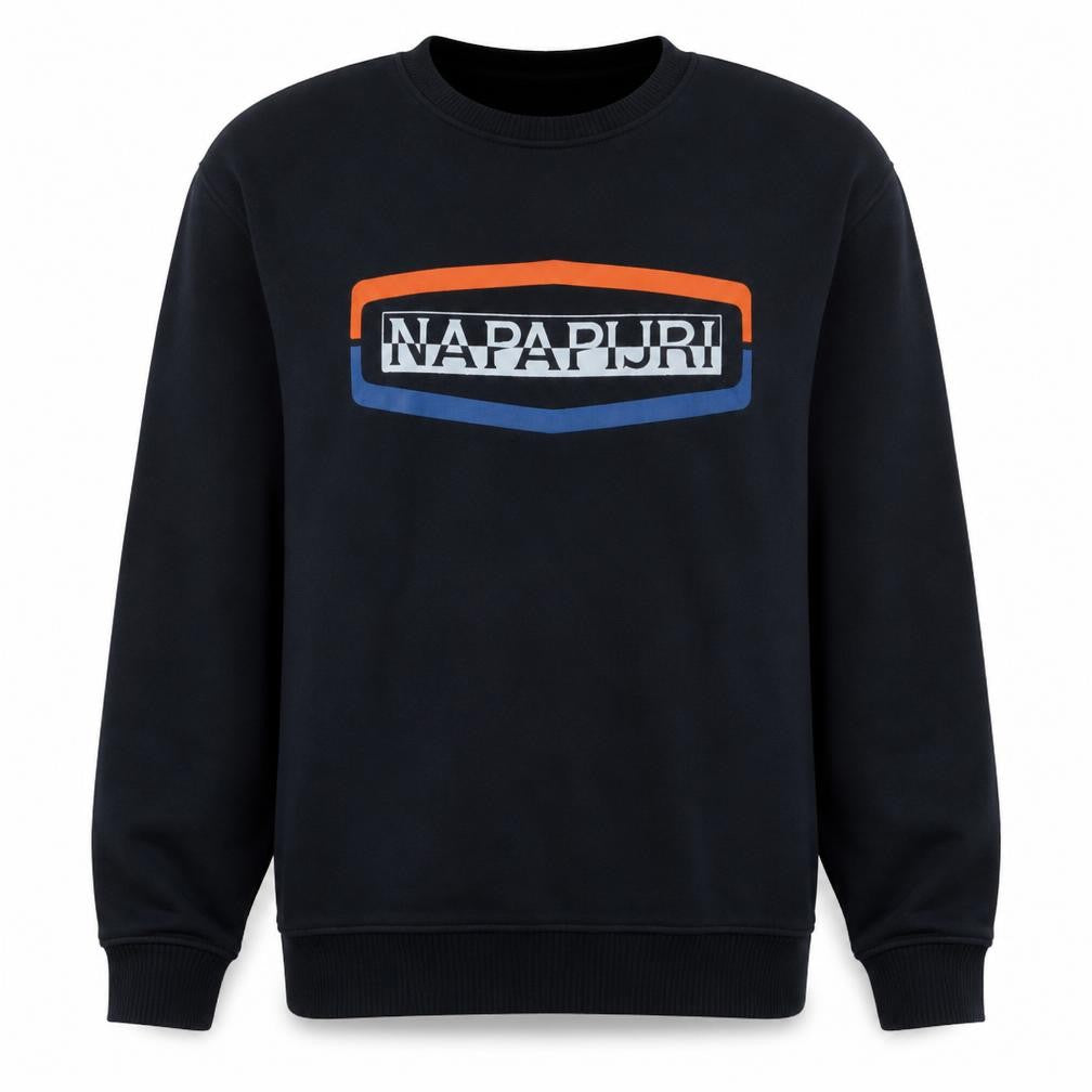 Napapijri Mens Black 2XL Pullover Sweatshirt Crew Neck Regular Fit