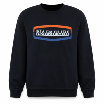Napapijri Mens Black 2XL Pullover Sweatshirt Crew Neck Regular Fit