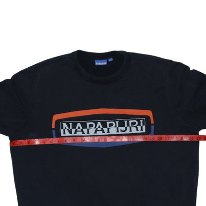 Napapijri Mens Black 2XL Pullover Sweatshirt Crew Neck Regular Fit