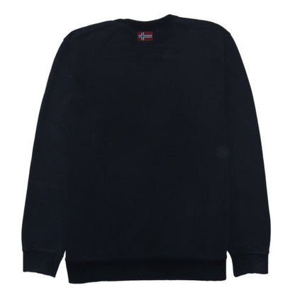 Napapijri Mens Black 2XL Pullover Sweatshirt Crew Neck Regular Fit