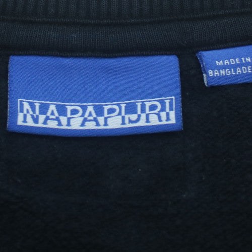 Napapijri Mens Black 2XL Pullover Sweatshirt Crew Neck Regular Fit