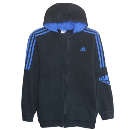 Adidas Men's Black 2XL Full Zip Fleece Hoodie with Logo