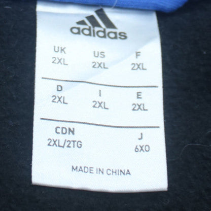 Adidas Men's Black 2XL Full Zip Fleece Hoodie with Logo