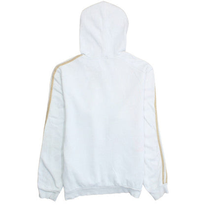 Adidas Men’s White Pullover Hoodie with Gold Stripes Size M