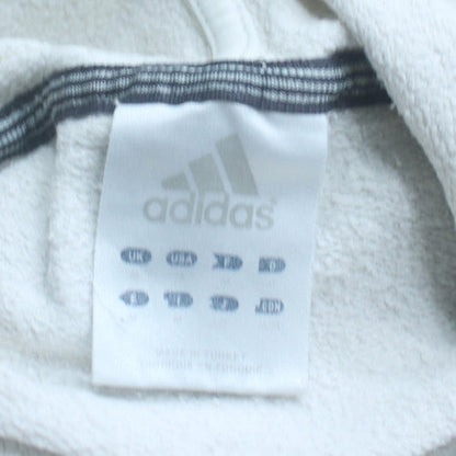 Adidas Men’s White Pullover Hoodie with Gold Stripes Size M