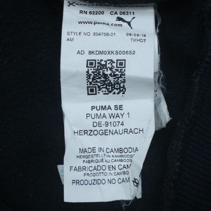 Puma Men's Black Pullover Hoodie Small Regular Fit Fleece Sportswear