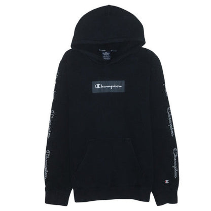 Champion Men's Black Pullover Hoodie Medium Logo Fleece Sweatshirt