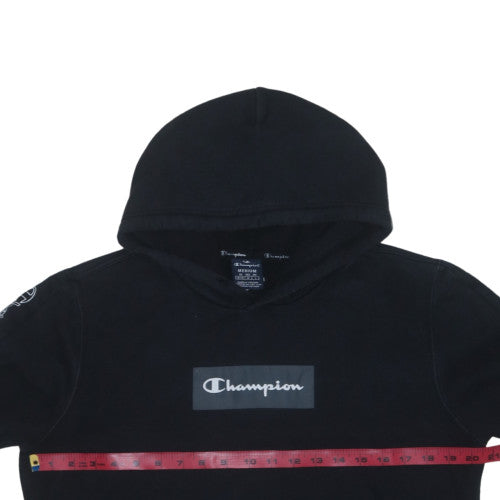 Champion Men's Black Pullover Hoodie Medium Logo Fleece Sweatshirt