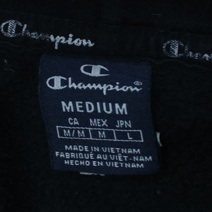 Champion Men's Black Pullover Hoodie Medium Logo Fleece Sweatshirt