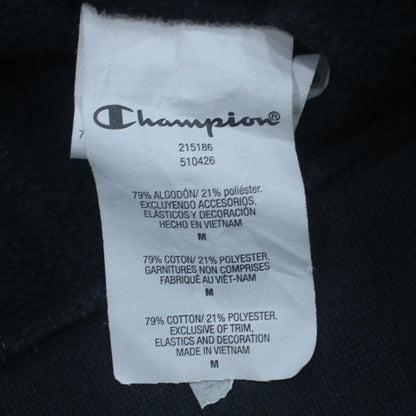 Champion Men's Black Pullover Hoodie Medium Logo Fleece Sweatshirt