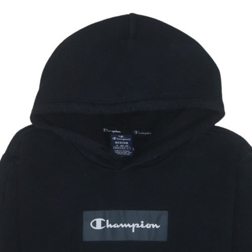 Champion Men's Black Pullover Hoodie Medium Logo Fleece Sweatshirt