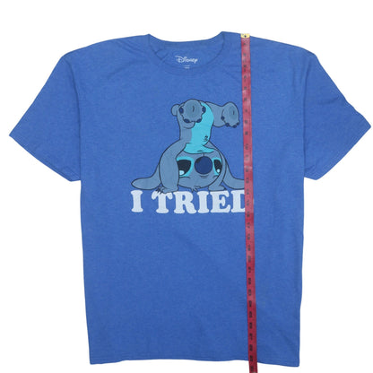 Disney Women’s Blue Stitch Graphic T-Shirt 2XL Short Sleeve Casual Top