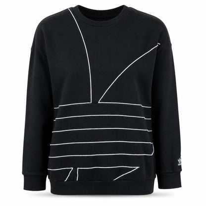 Adidas Women Black Crew Neck Graphic Pullover Sweatshirt Size 12
