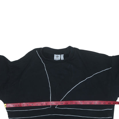Adidas Women Black Crew Neck Graphic Pullover Sweatshirt Size 12