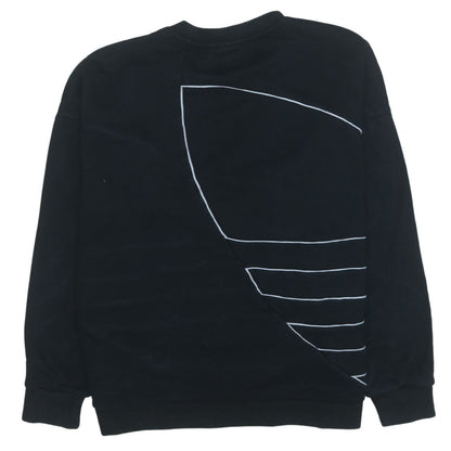 Adidas Women Black Crew Neck Graphic Pullover Sweatshirt Size 12