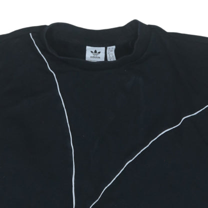 Adidas Women Black Crew Neck Graphic Pullover Sweatshirt Size 12