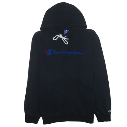 Champion Men's Black XL Pullover Hoodie with Logo Print