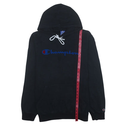 Champion Men's Black XL Pullover Hoodie with Logo Print