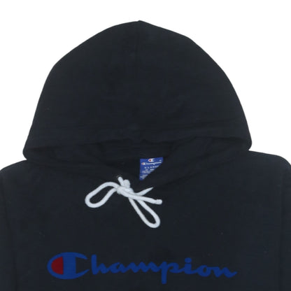 Champion Men's Black XL Pullover Hoodie with Logo Print