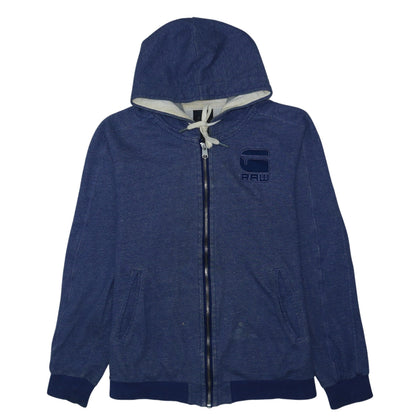 G-Star Men’s Blue Full Zip Hoodie XL RAW Correctline Logo Sweatshirt