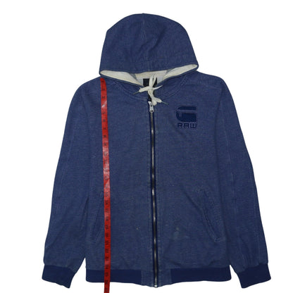 G-Star Men’s Blue Full Zip Hoodie XL RAW Correctline Logo Sweatshirt