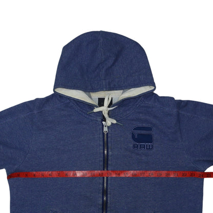 G-Star Men’s Blue Full Zip Hoodie XL RAW Correctline Logo Sweatshirt