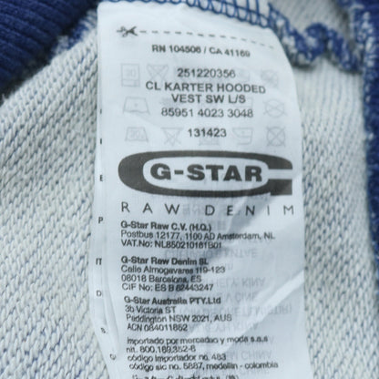 G-Star Men’s Blue Full Zip Hoodie XL RAW Correctline Logo Sweatshirt