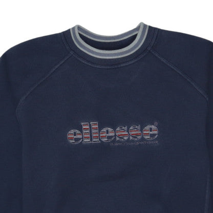 Ellesse Men's Navy Blue Crew Neck Sweatshirt Size S Classic Pullover