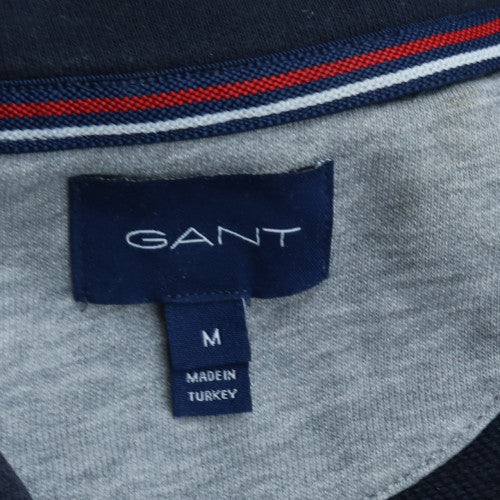 Gant Men's Blue Full Zip Sweatshirt M Regular Fit High Neck