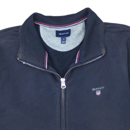 Gant Men's Blue Full Zip Sweatshirt M Regular Fit High Neck