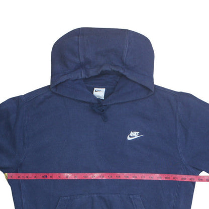 Nike Men's Blue Pullover Hoodie Small Logo Fleece Sweatshirt