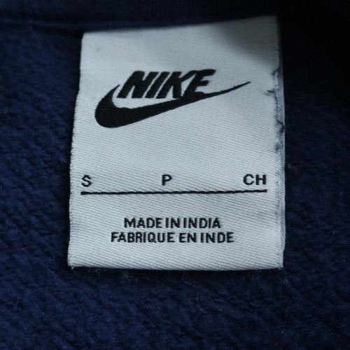 Nike Men's Blue Pullover Hoodie Small Logo Fleece Sweatshirt