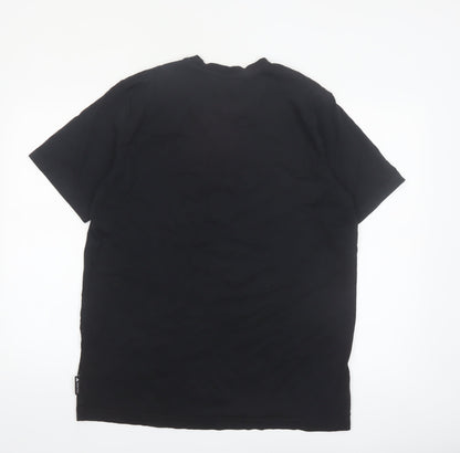 adidas Men Black Medium Graphic Sports T-Shirt Short Sleeve