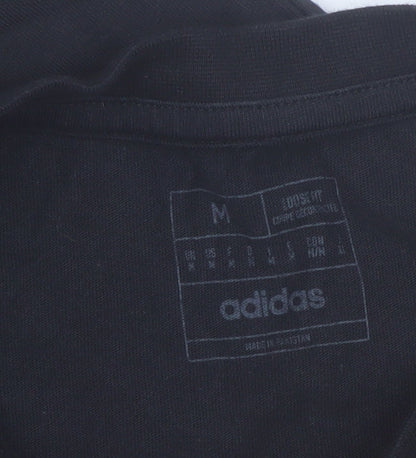 adidas Men Black Medium Graphic Sports T-Shirt Short Sleeve