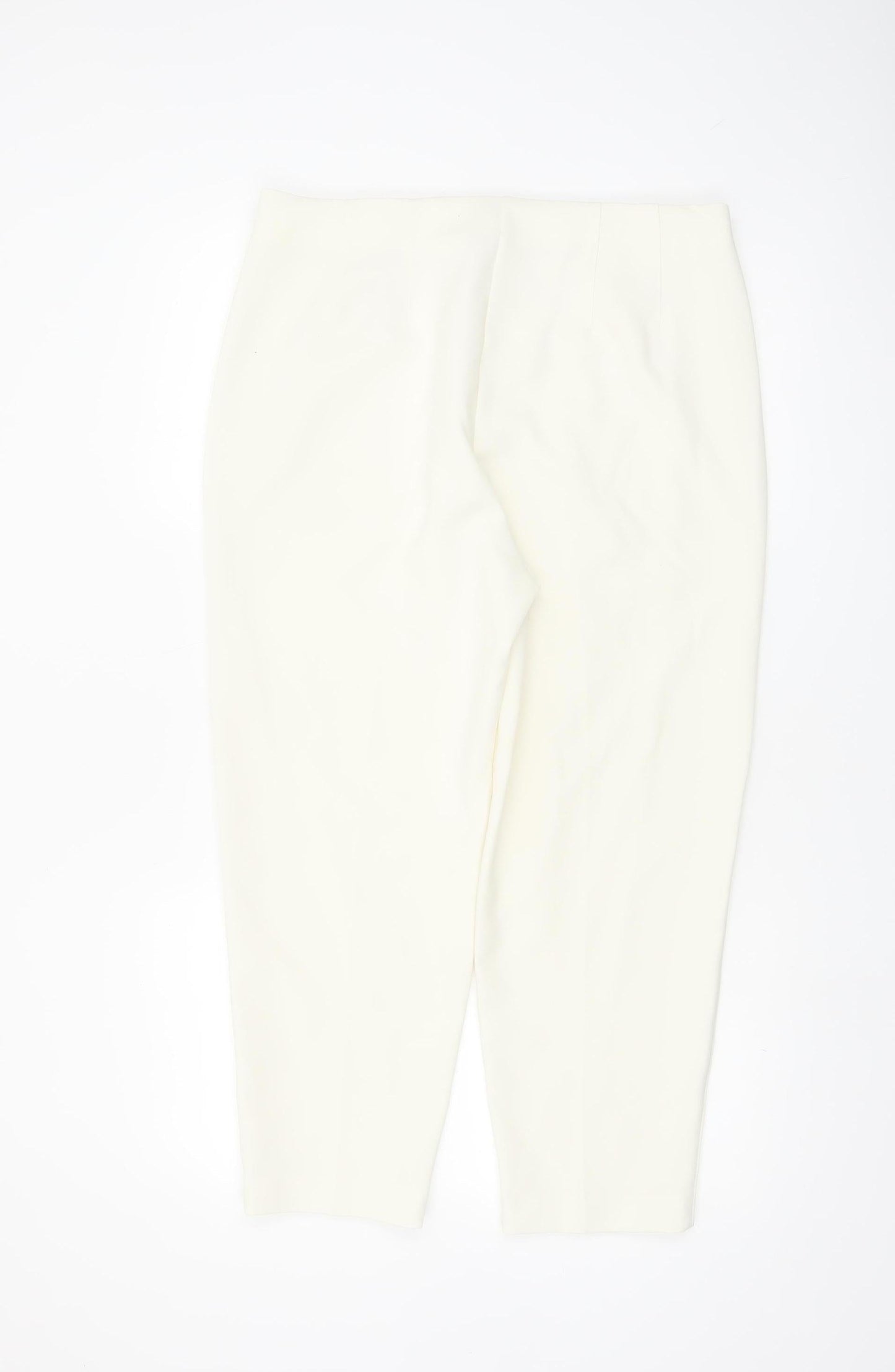 Marks and Spencer Women’s Ivory Tapered Trousers Size 14 Regular Fit