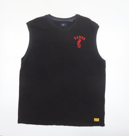 Superdry Men's Black 2XL Sleeveless Crew Neck Harajuku Hawks Top