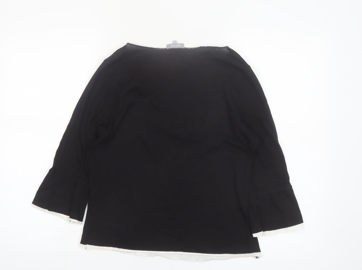 Marks and Spencer Per Una Women's Black Embroidered V-Neck Tunic Blouse Size 12