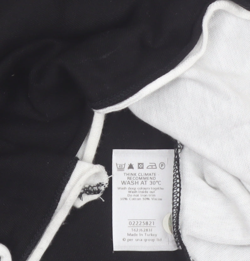Marks and Spencer Per Una Women's Black Embroidered V-Neck Tunic Blouse Size 12