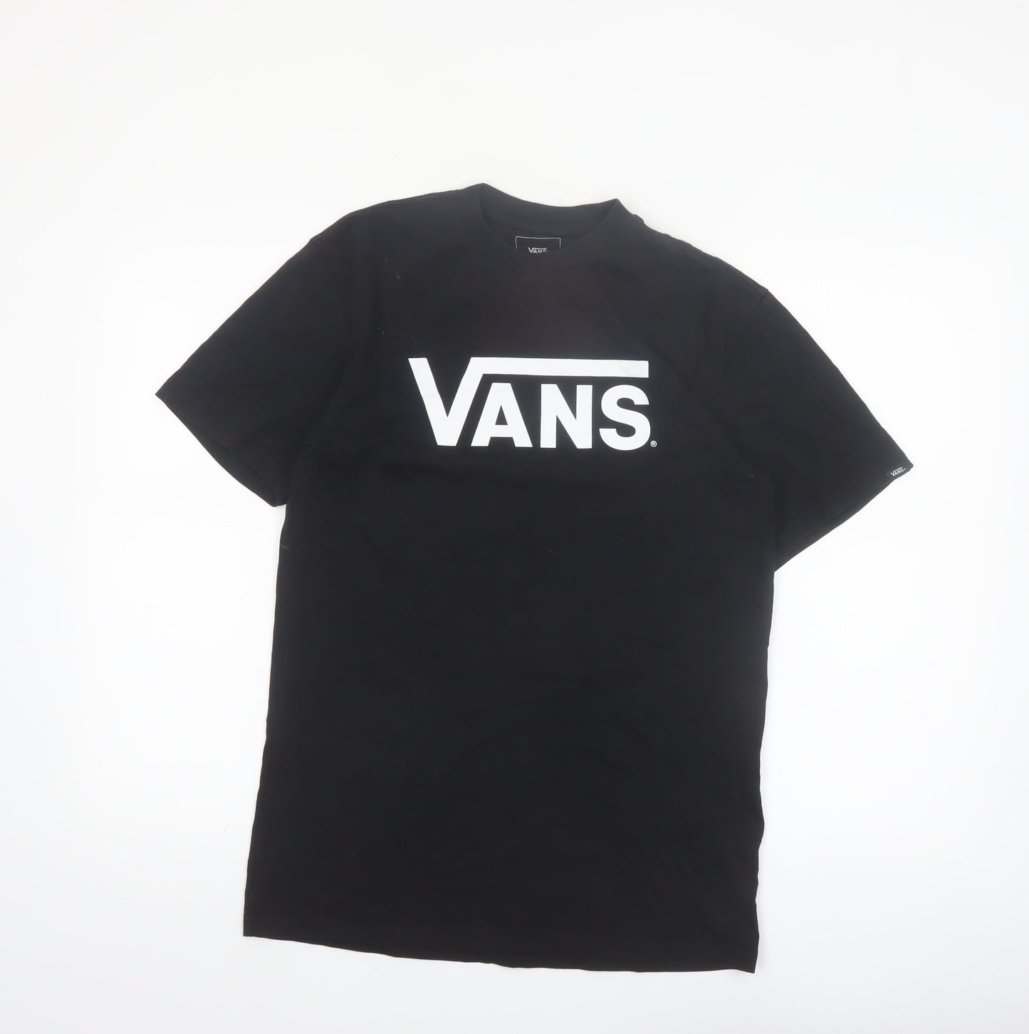 Vans Men's Black Logo Classic Fit Cotton T-Shirt Size M